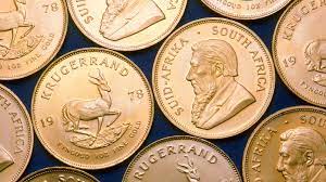 Moedas de ouro Krugerrand da África do Sul