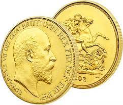 Moeda de ouro libra esterlina com São Jorge a matar o dragão