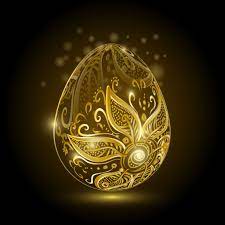 Ilustração de ovo de Páscoa dourado com padrão ornamental